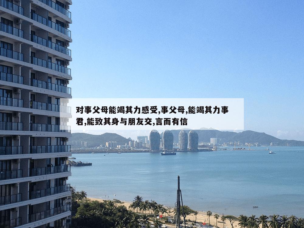 对事父母能竭其力感受,事父母,能竭其力事君,能致其身与朋友交,言而有信